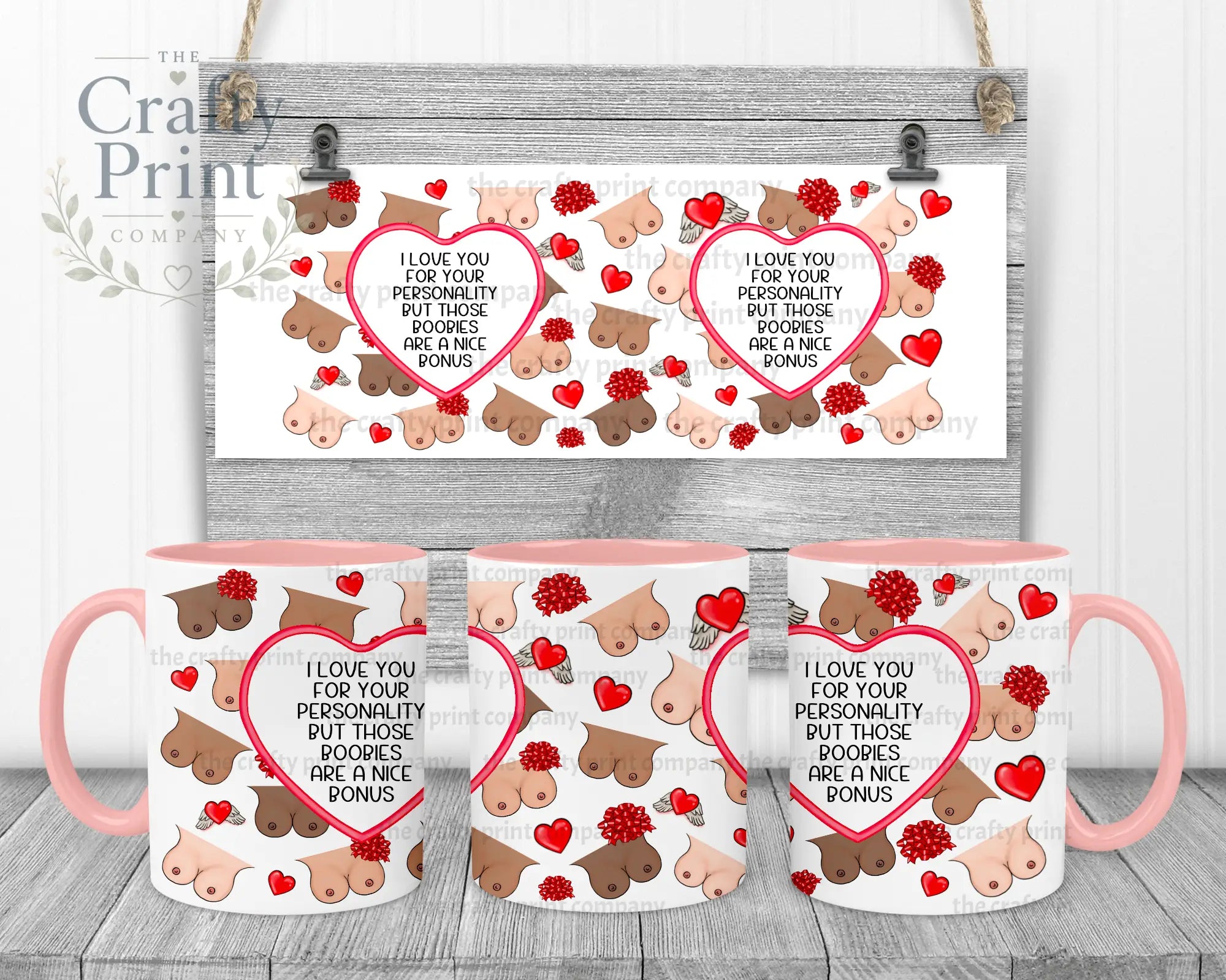 I love you for your personality Boobies Mug - 11oz Ceramic