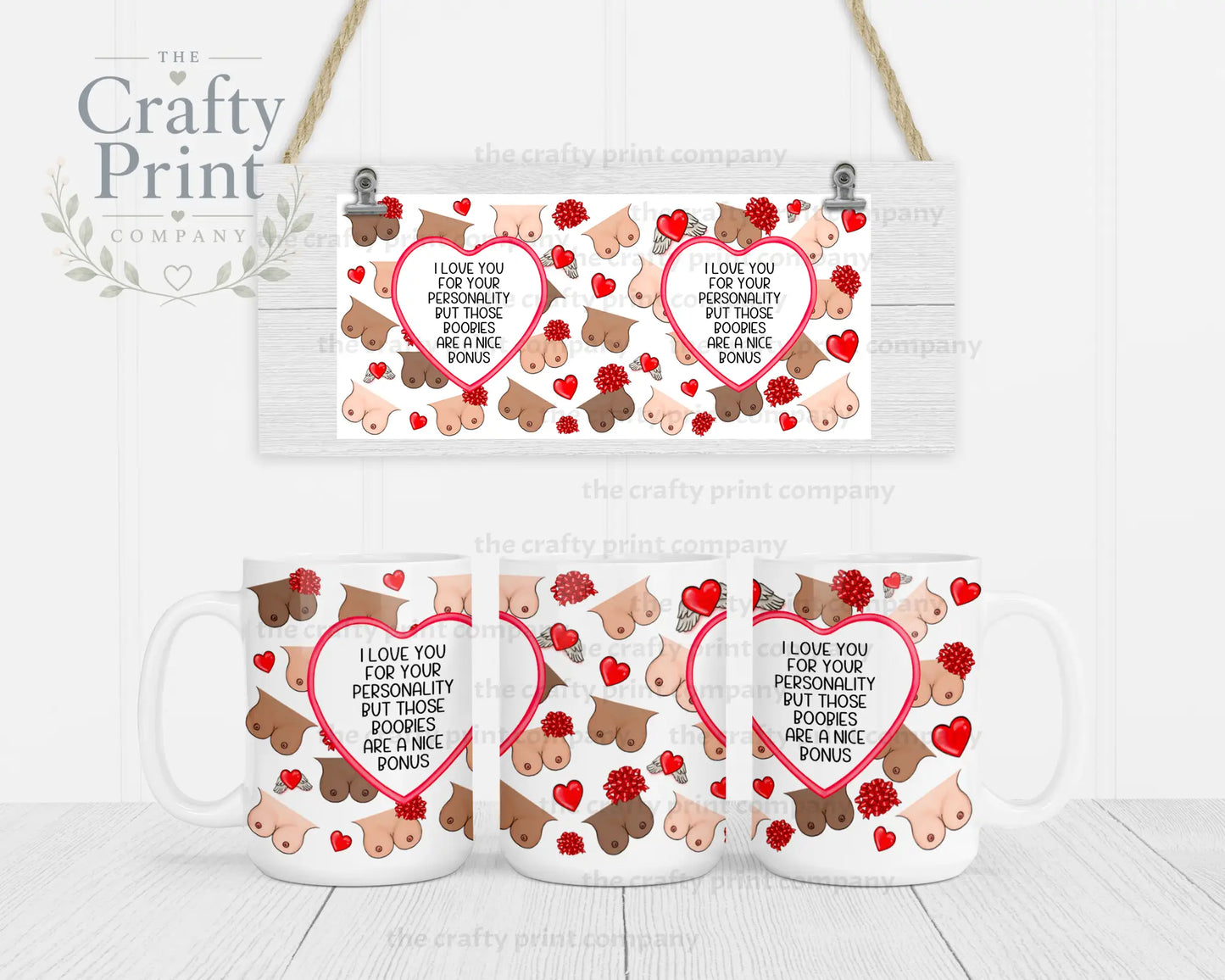 I love you for your personality Boobies Mug - 15oz Jumbo