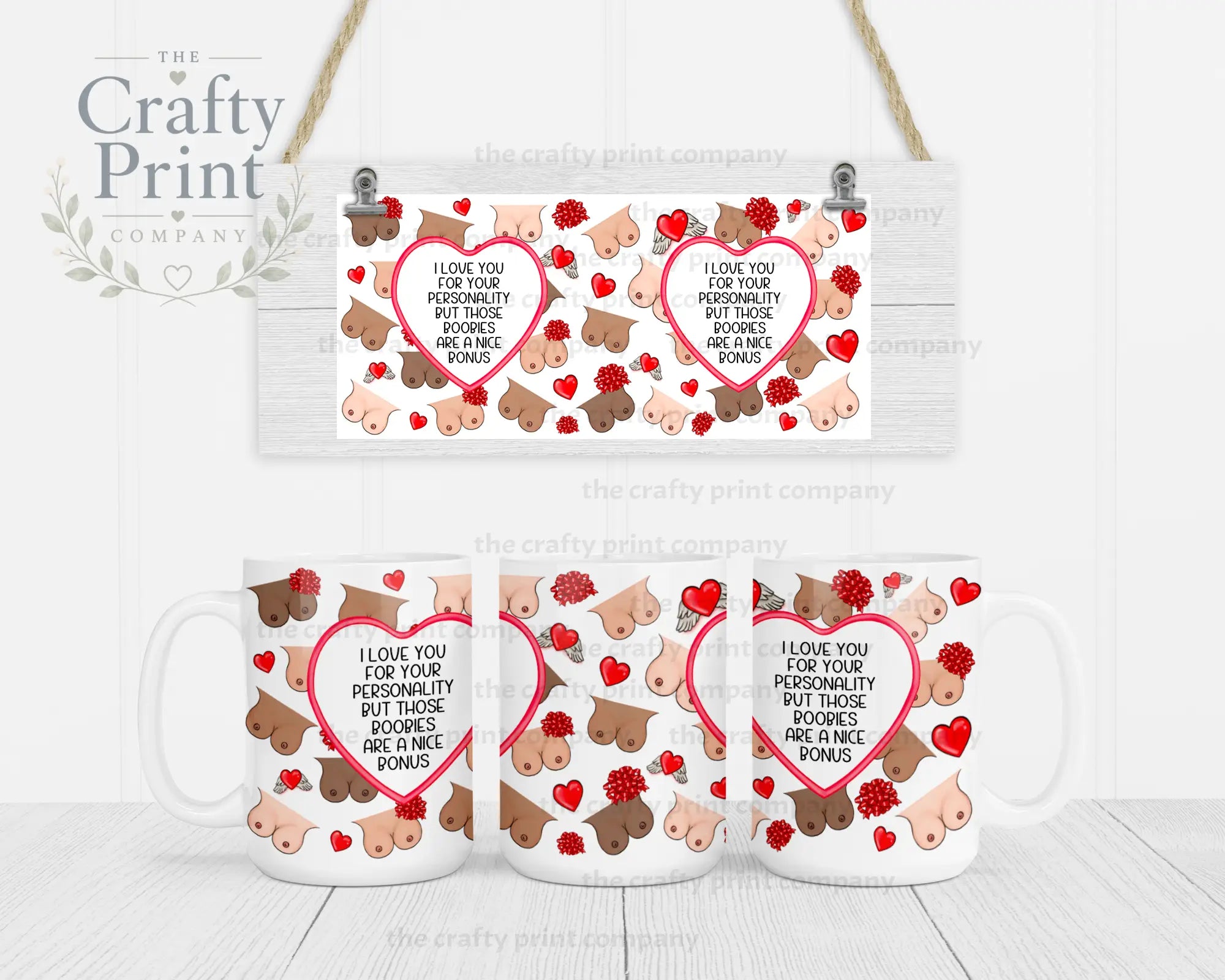 I love you for your personality Boobies Mug - 15oz Jumbo