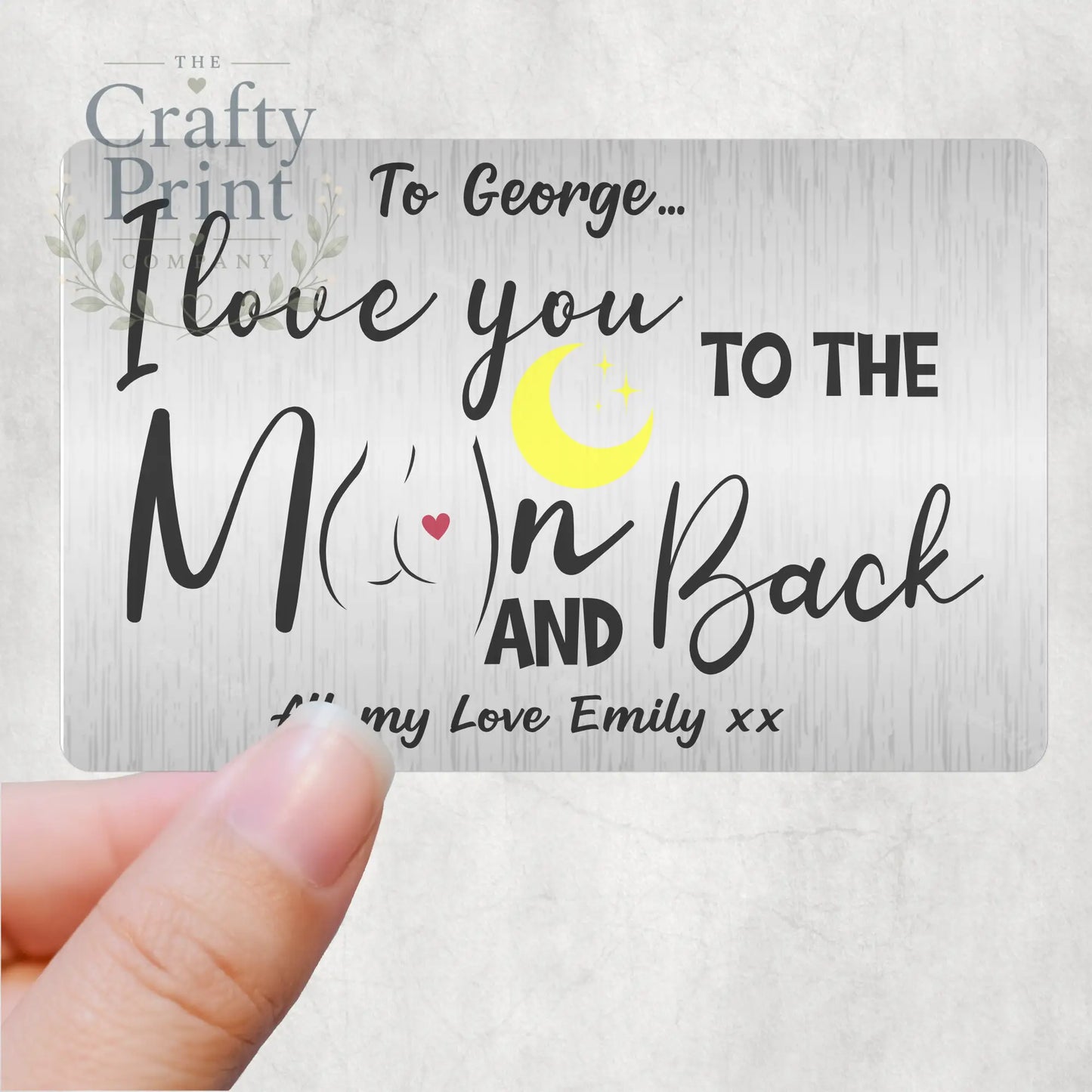 I love you to the Moon and Back Personalised Card