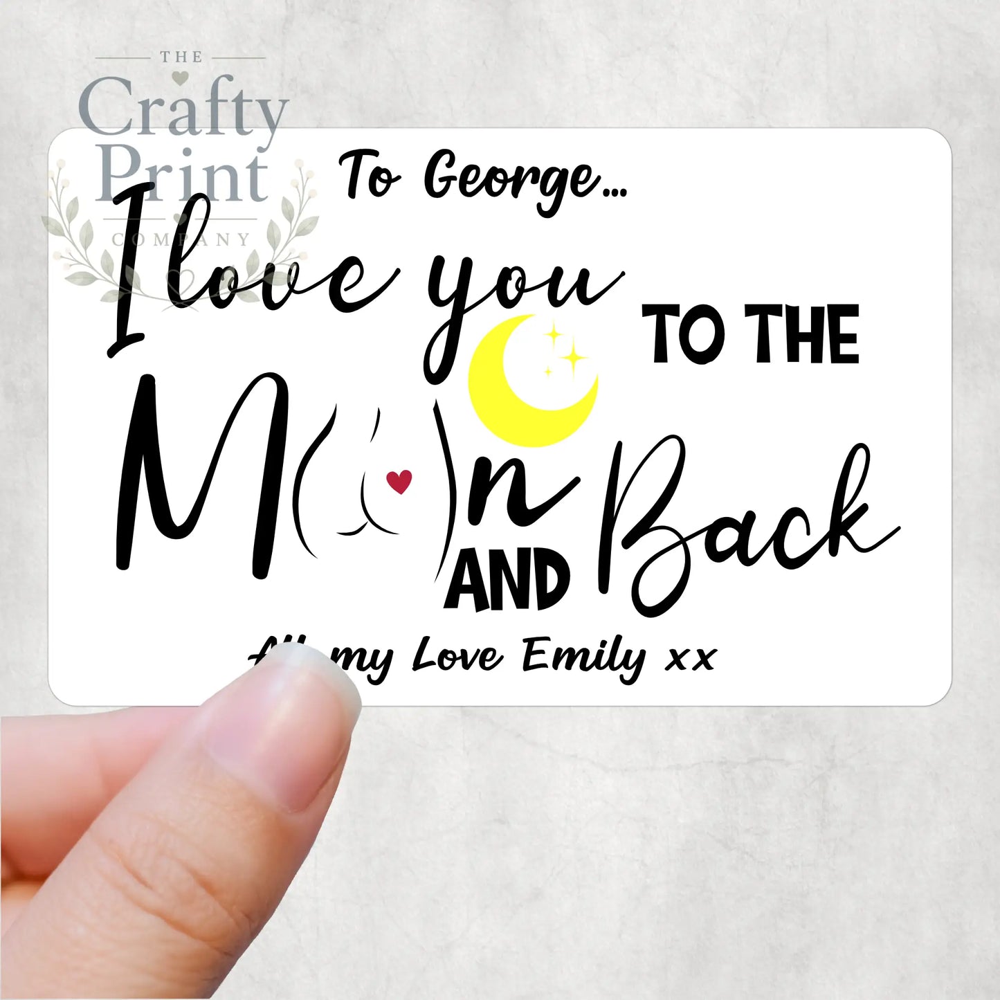 I love you to the Moon and Back Personalised Card