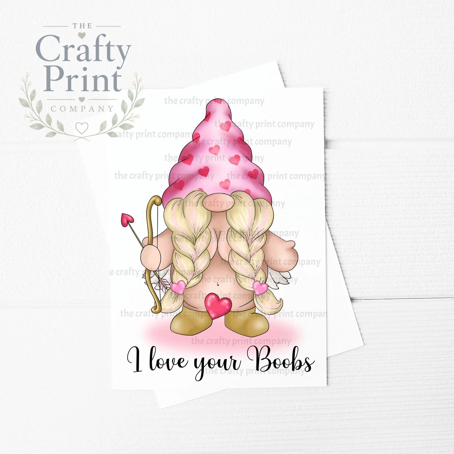 I love your Boobs Valentine’s Gonk A5 Card - Greeting &