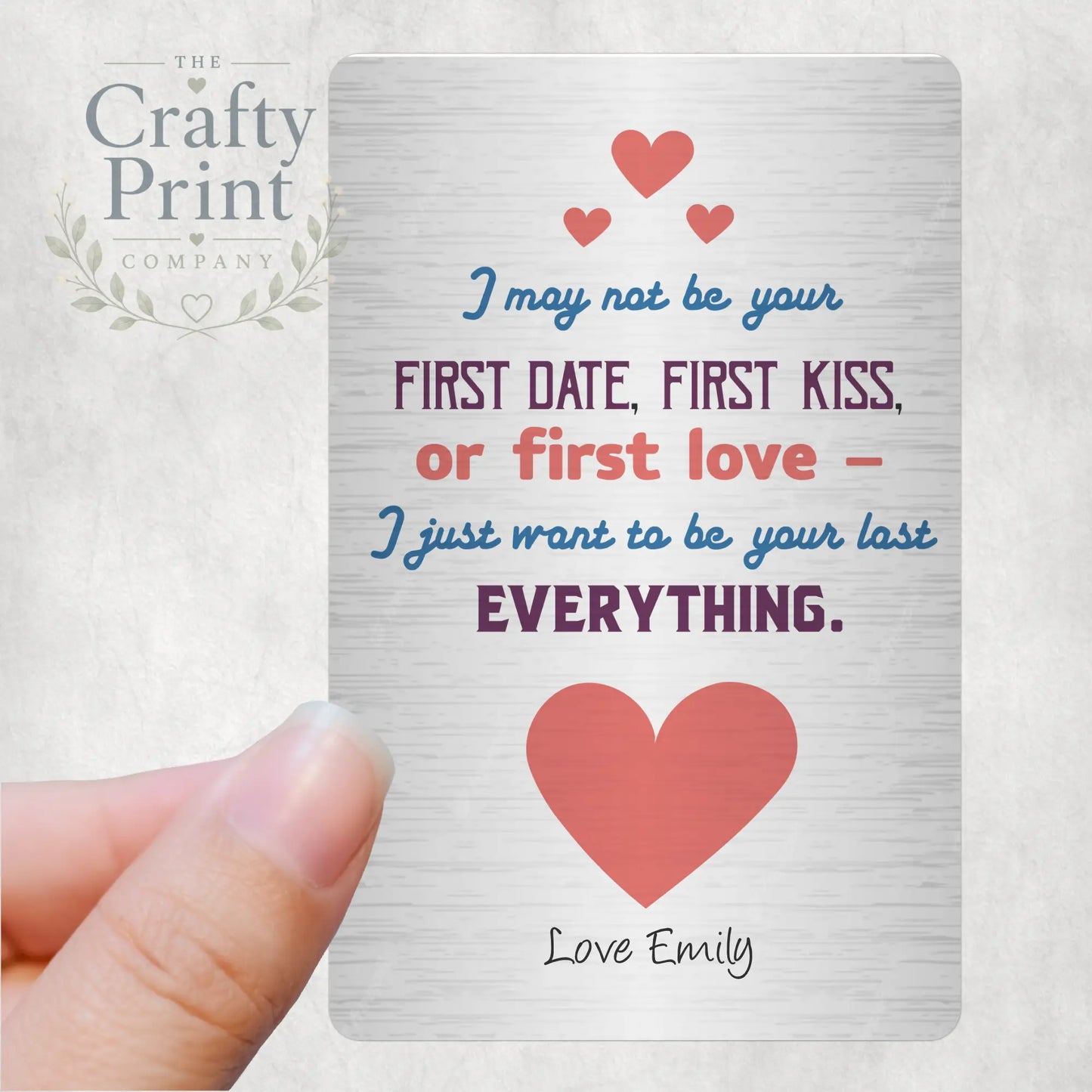 I may not be your First Date Kiss Personalised Card