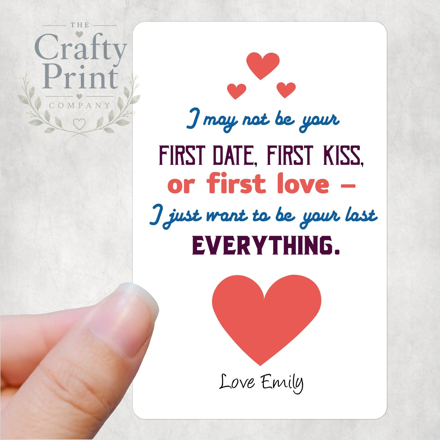 I may not be your First Date Kiss Personalised Card