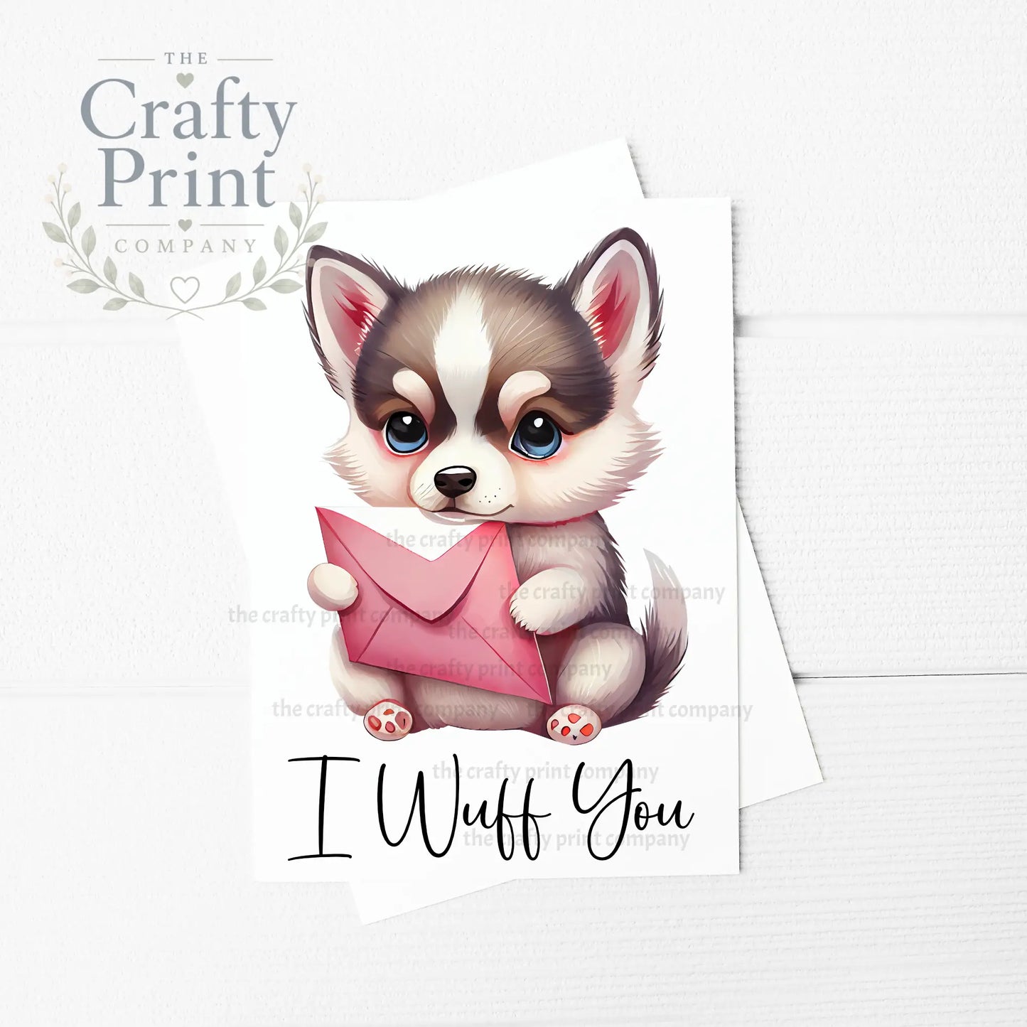 I Wuff You Husky A5 Card - Greeting & Note Cards