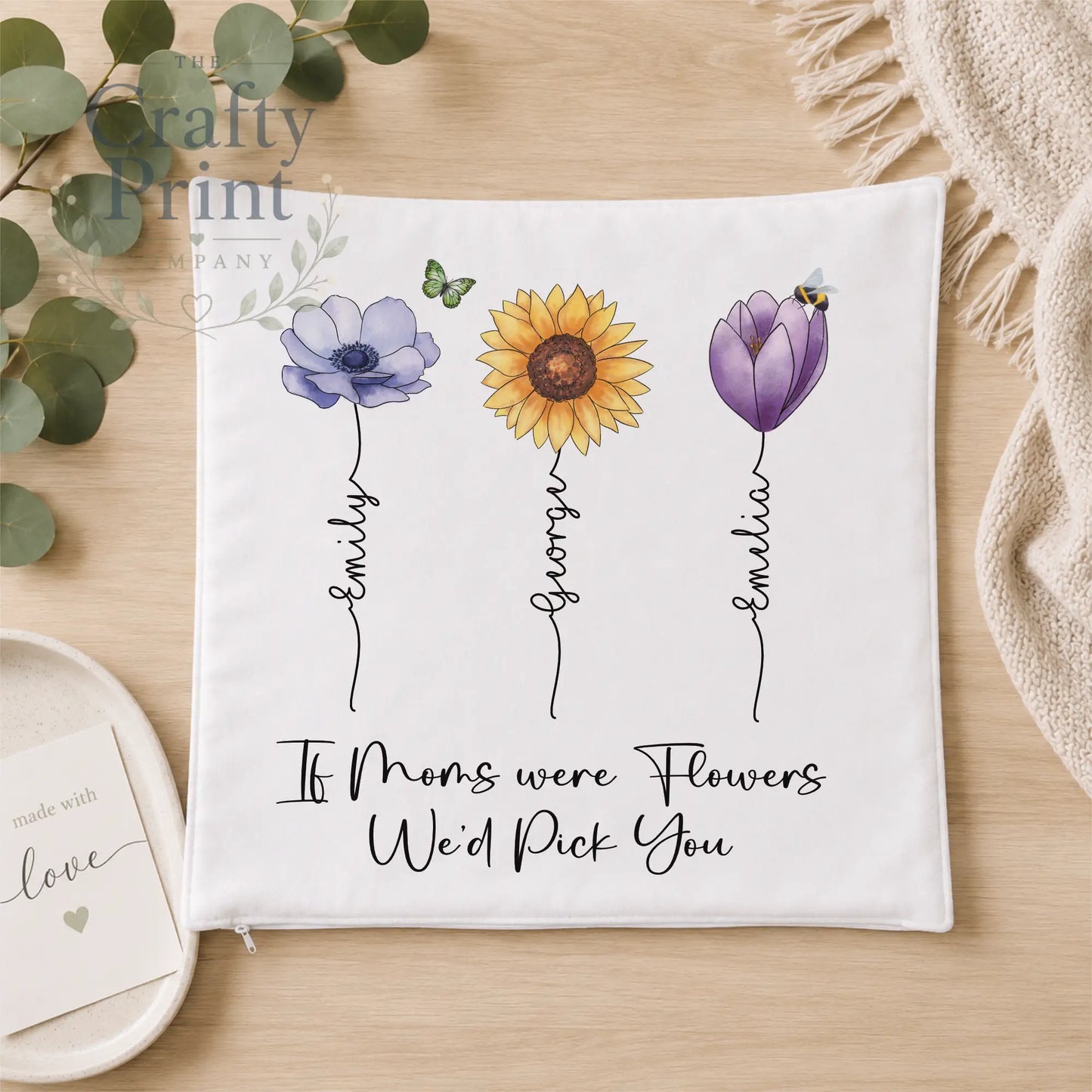 If Moms were Flowers Personalised Flower Stem Cushion
