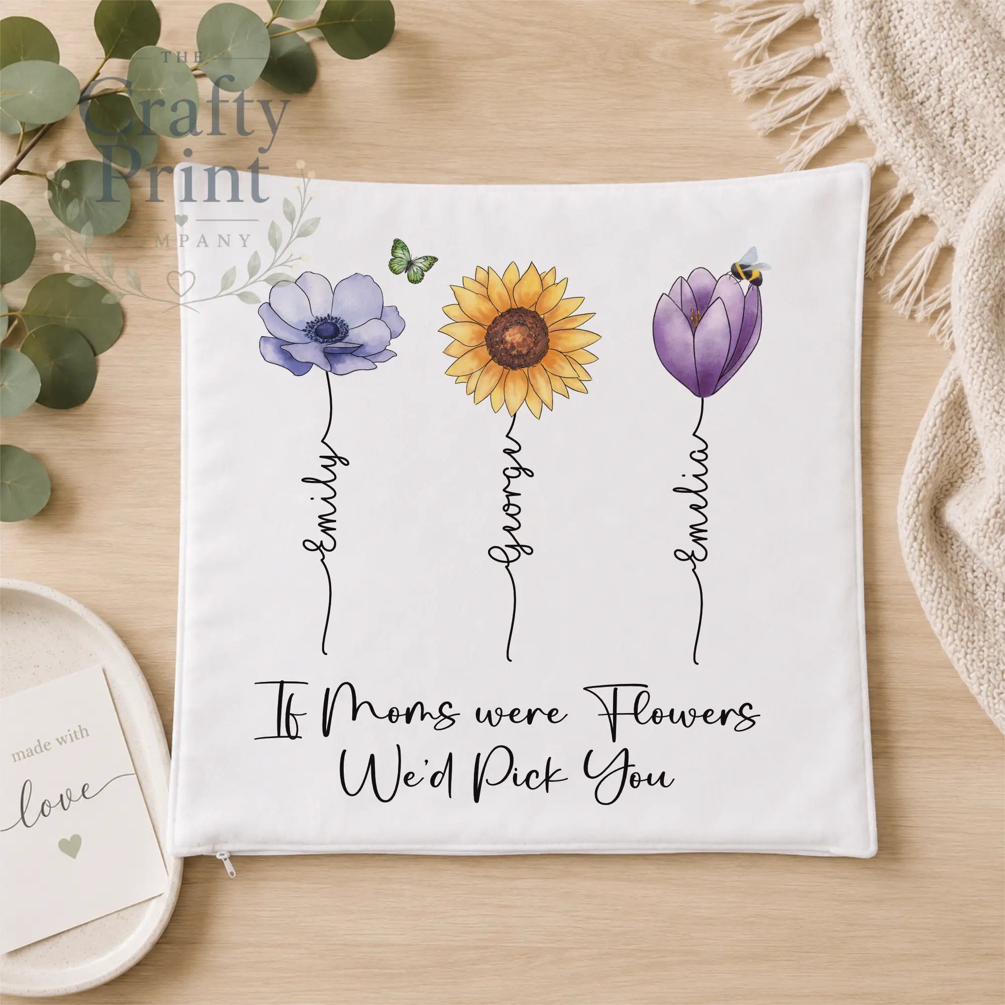 If Moms were Flowers Personalised Flower Stem Cushion