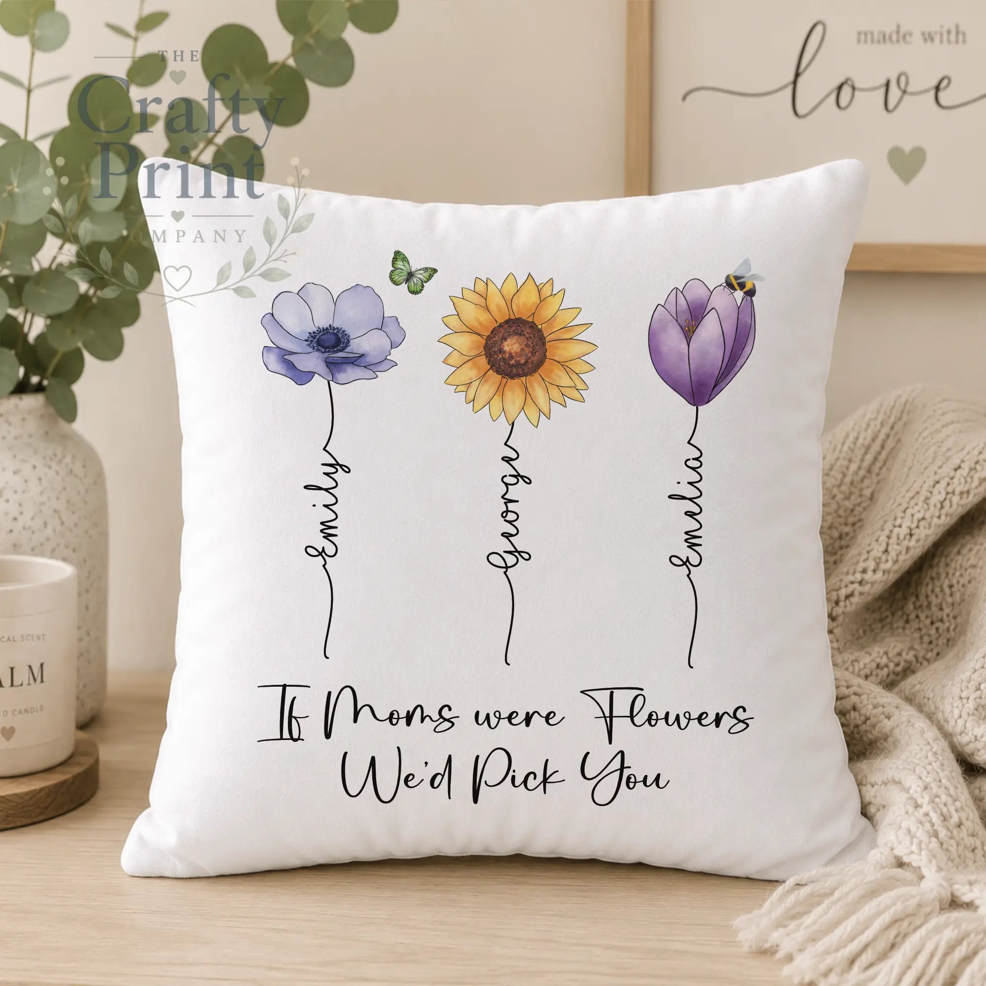If Moms were Flowers Personalised Flower Stem Cushion