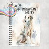 Impawtant Notes Borzoi Dog Notebook - Notebooks & Notepads