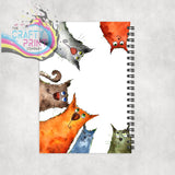 Impawtant Notes Cartoon Cats Notebook - Notebooks & Notepads