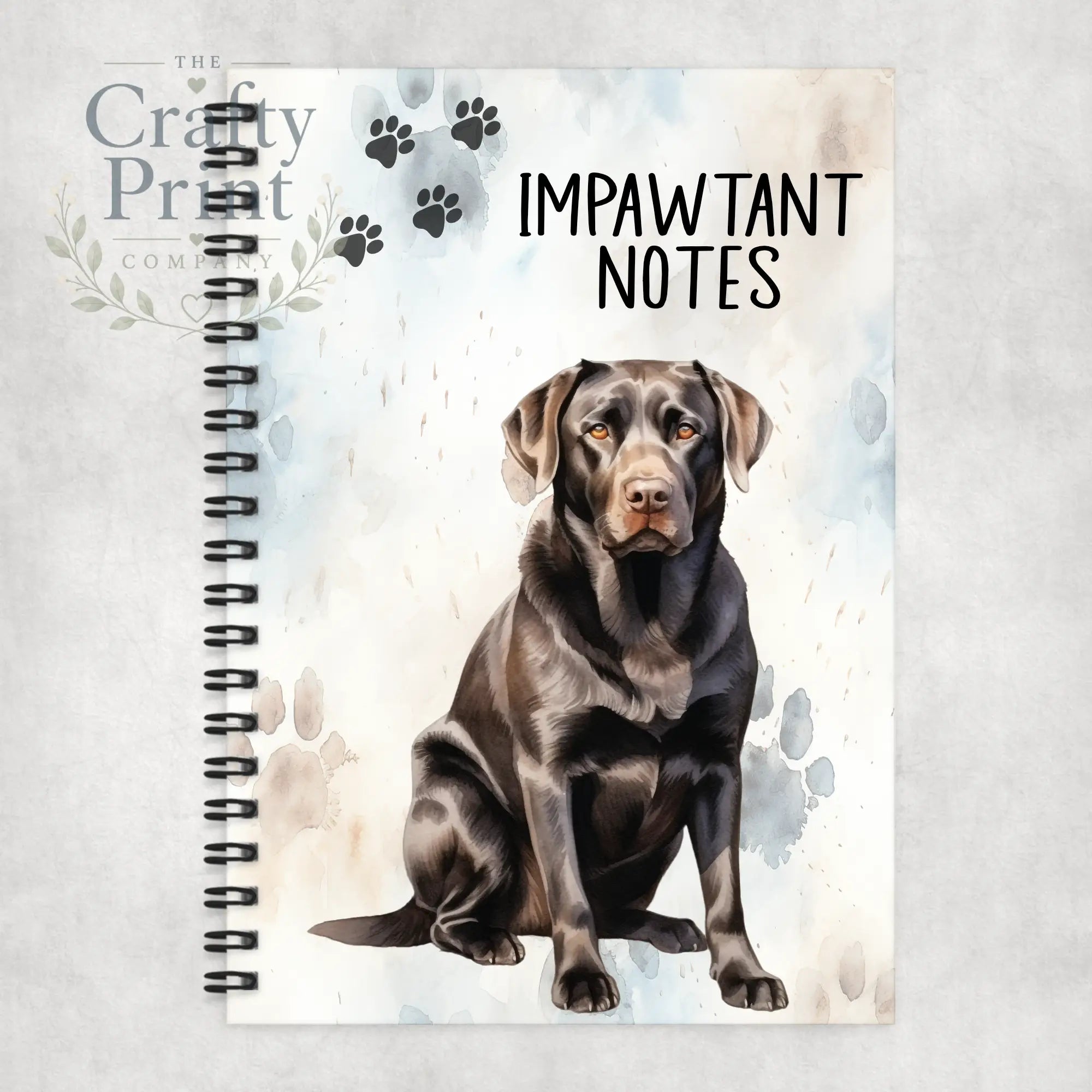 Impawtant Notes Chocolate Labrador Notebook - Notebooks &