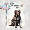 Impawtant Notes Chocolate Labrador Notebook - Notebooks &