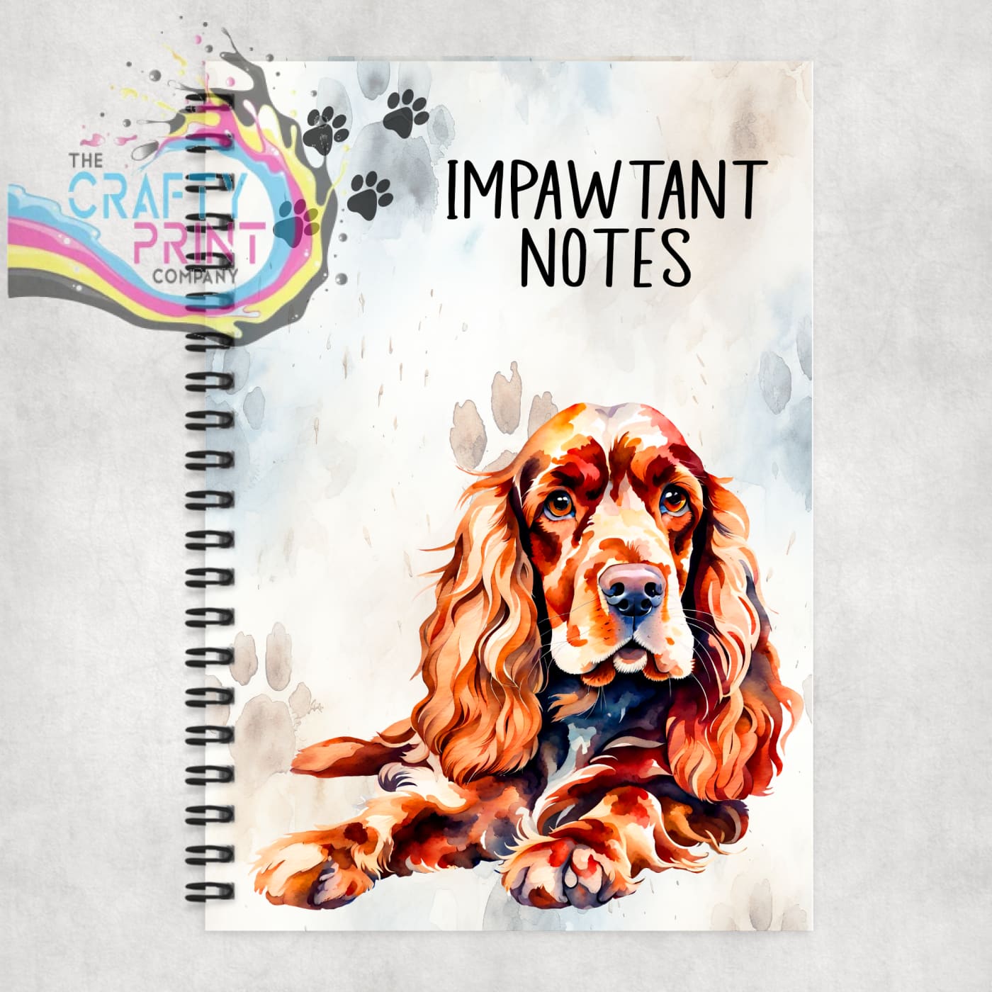 Impawtant Notes Cocker Spaniel A5 Spiral Notebook