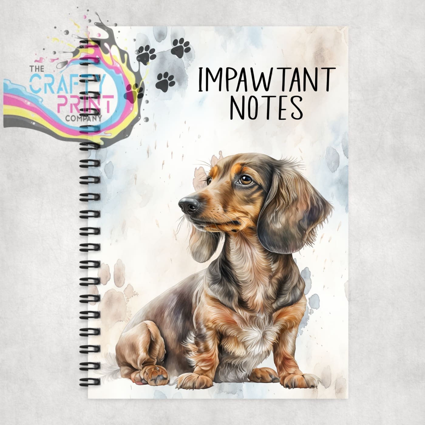 Impawtant Notes Dachshund Notebook - Notebooks & Notepads