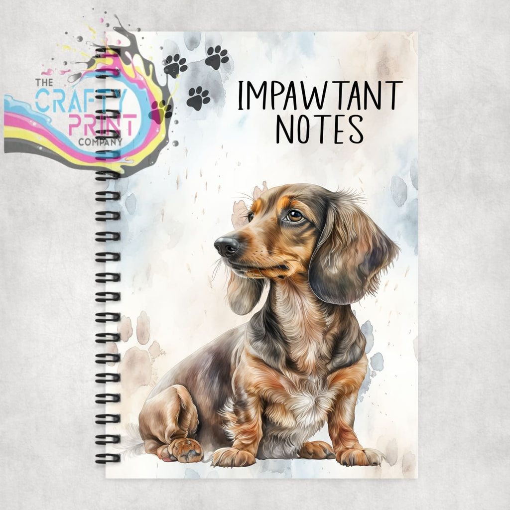 Impawtant Notes Dachshund Notebook - Notebooks & Notepads