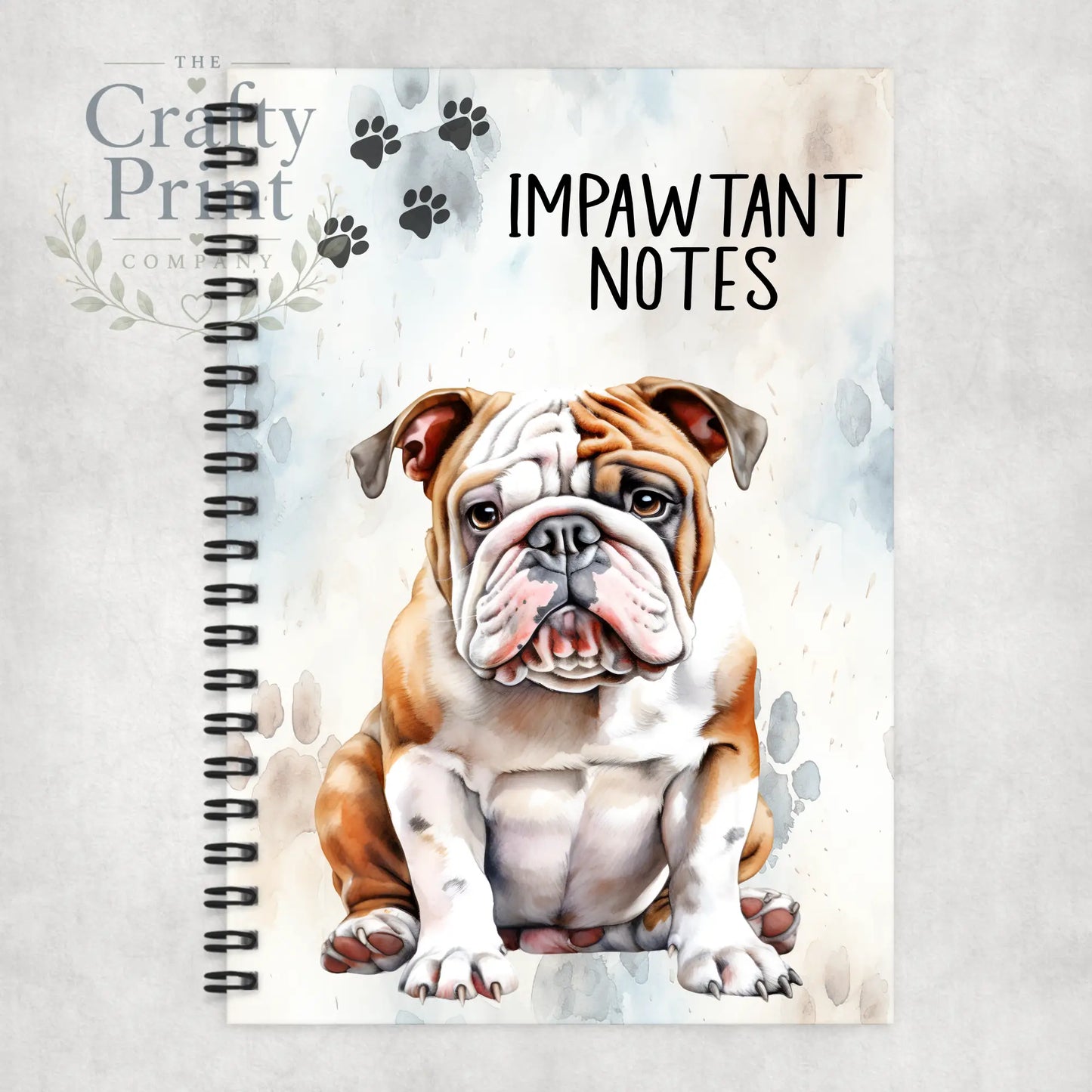 Impawtant Notes English Bulldog Notebook - Notebooks &