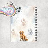 Impawtant Notes Golden Retriever A5 Spiral Notebook