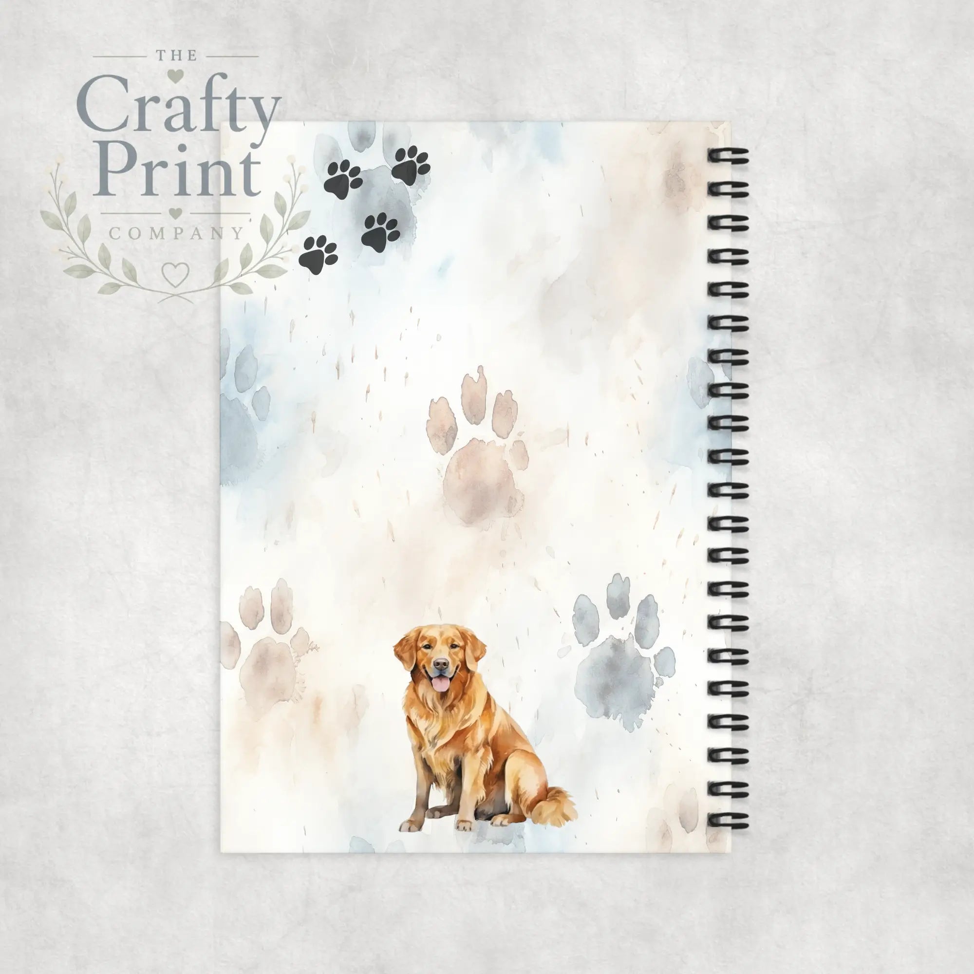Impawtant Notes Golden Retriever A5 Spiral Notebook