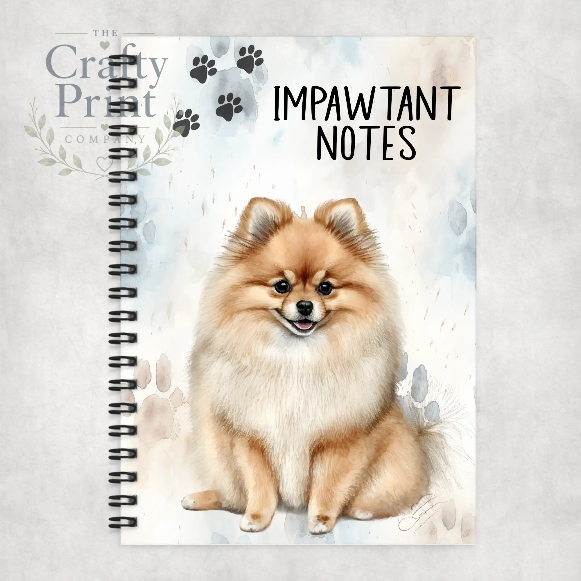 Impawtant Notes Pomeranian Notebook - Notebooks & Notepads