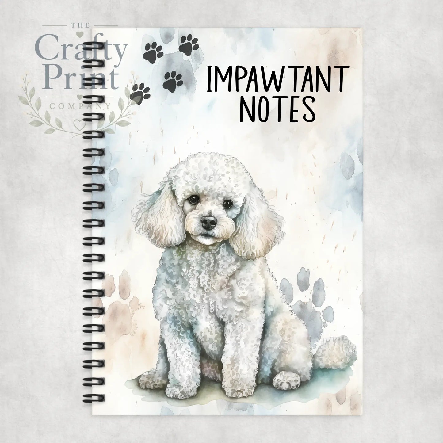 Impawtant Notes Poodle Notebook - Notebooks & Notepads