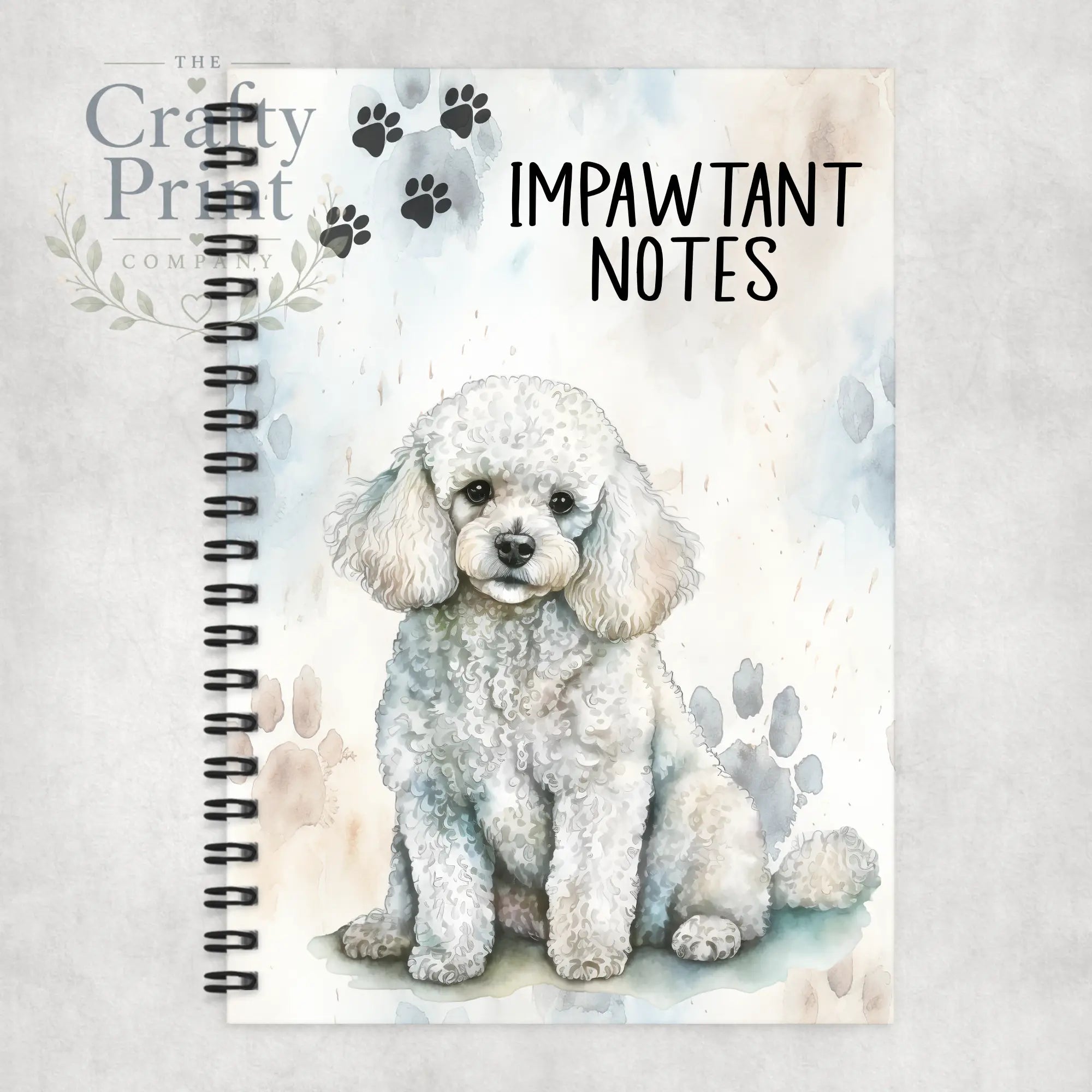 Impawtant Notes Poodle Notebook - Notebooks & Notepads