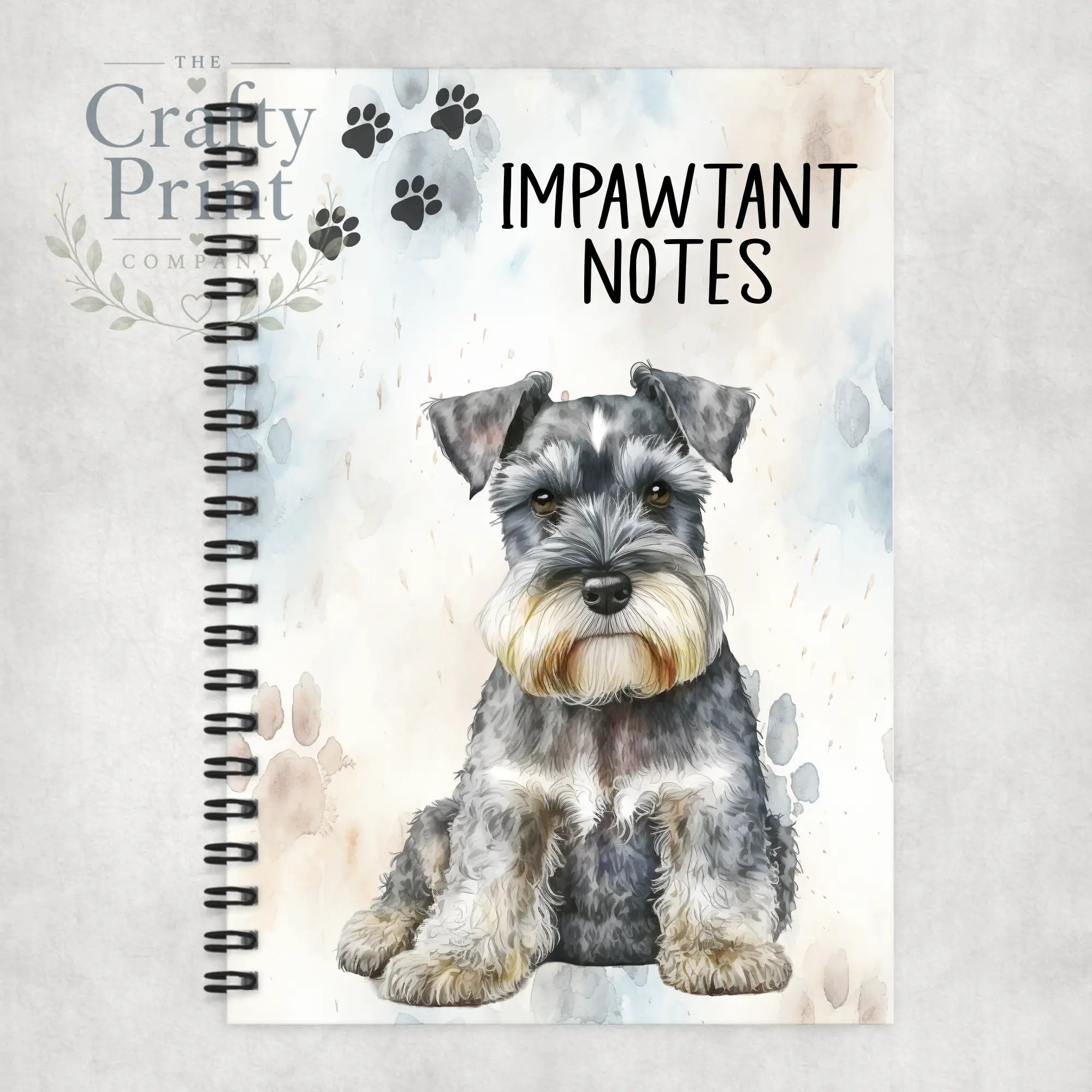 Impawtant Notes Schnauzer Notebook - Notebooks & Notepads