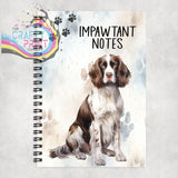 Impawtant Notes Springer Spaniel A5 Spiral Notebook