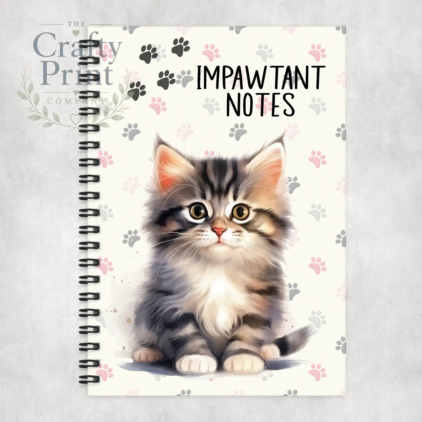 Impawtant Notes Tabby Cat Notebook - Notebooks & Notepads