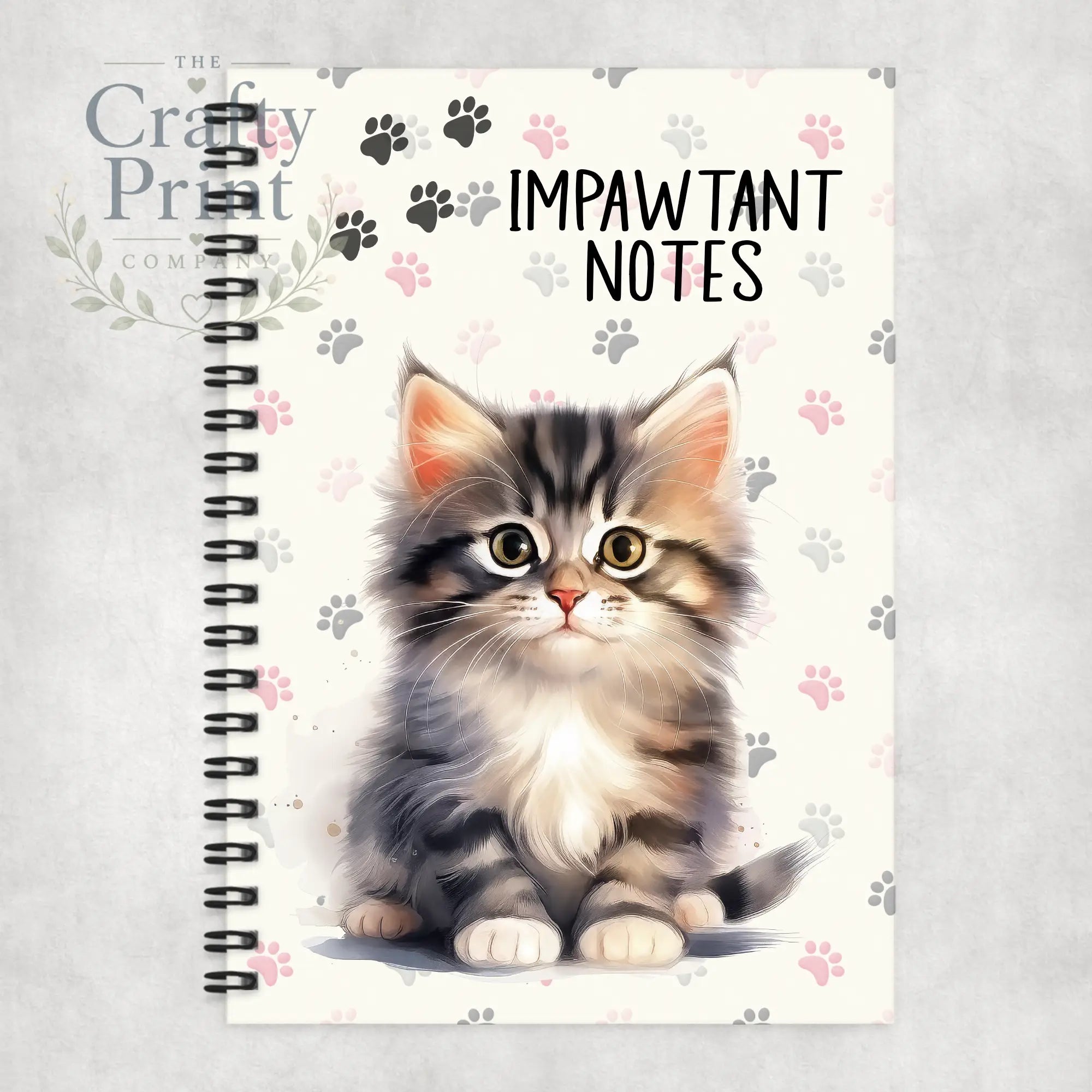 Impawtant Notes Tabby Cat Notebook - Notebooks & Notepads