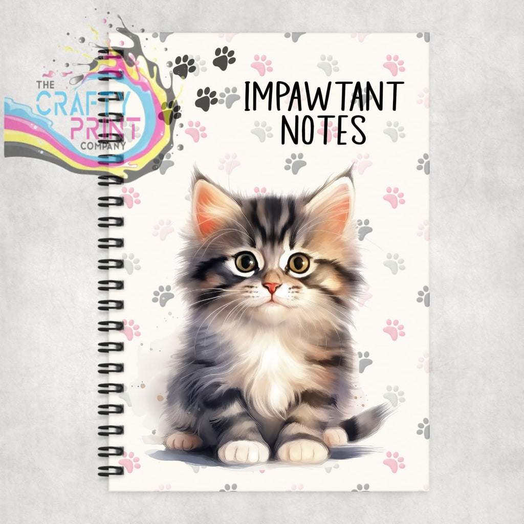 Impawtant Notes Tabby Cat Notebook - Notebooks & Notepads