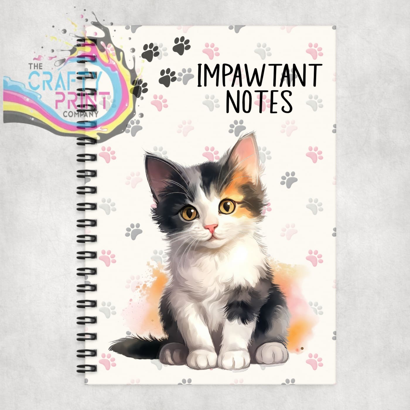 Impawtant Notes Tortoiseshell Cat Notebook - Notebooks &