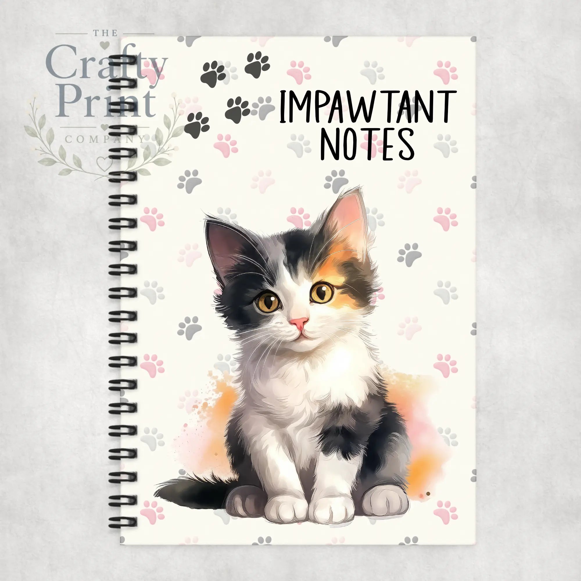 Impawtant Notes Tortoiseshell Cat Notebook - Notebooks &