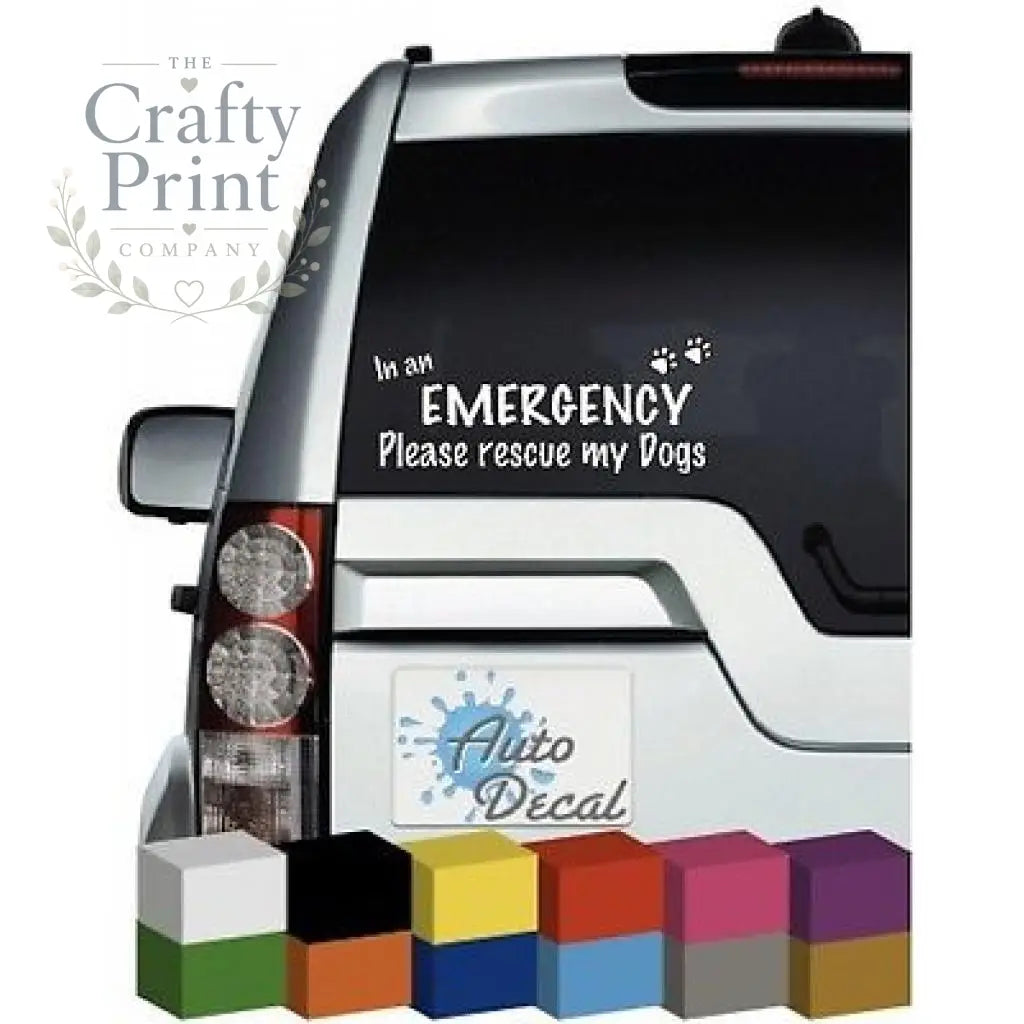 In an Emergency Please rescue my Dogs Car Sticker - Bumper
