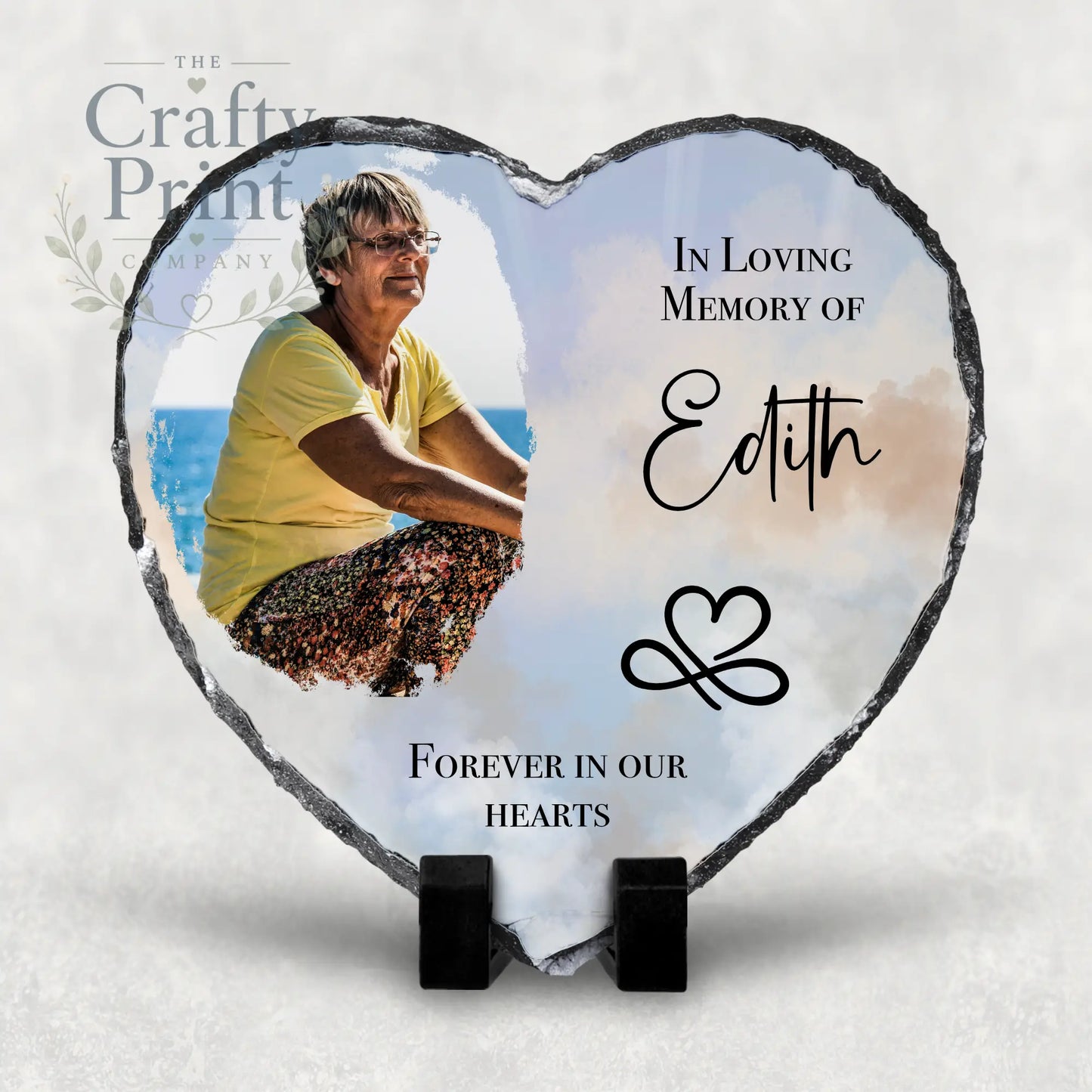 In Loving Memory Heart Memorial Slate