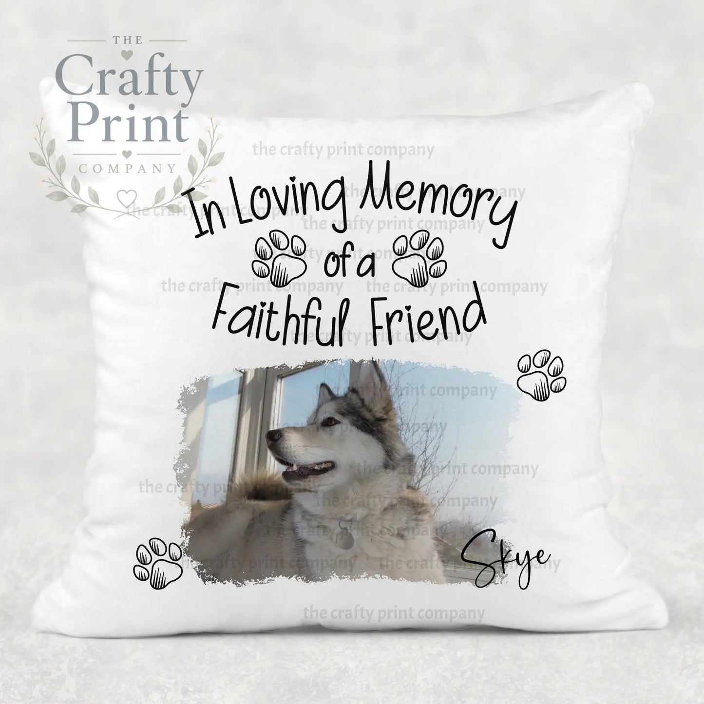 In Loving Memory of a Faithful Friend Pet Memorial Cushion
