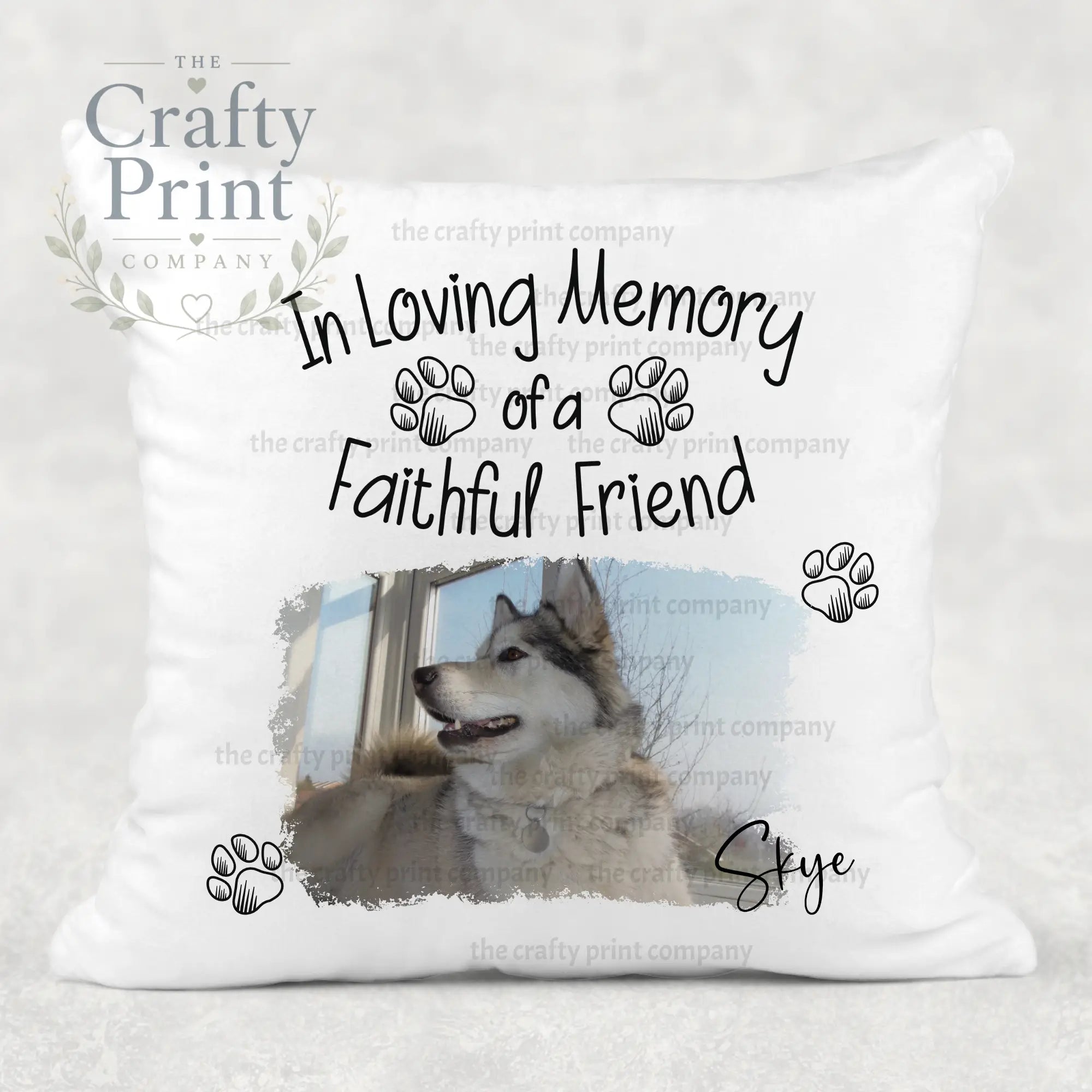 In Loving Memory of a Faithful Friend Pet Memorial Cushion