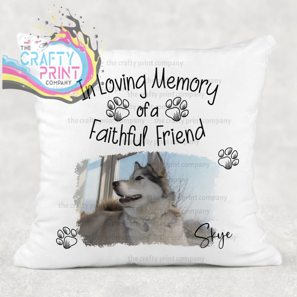 In Loving Memory of a Faithful Friend Pet Memorial Cushion