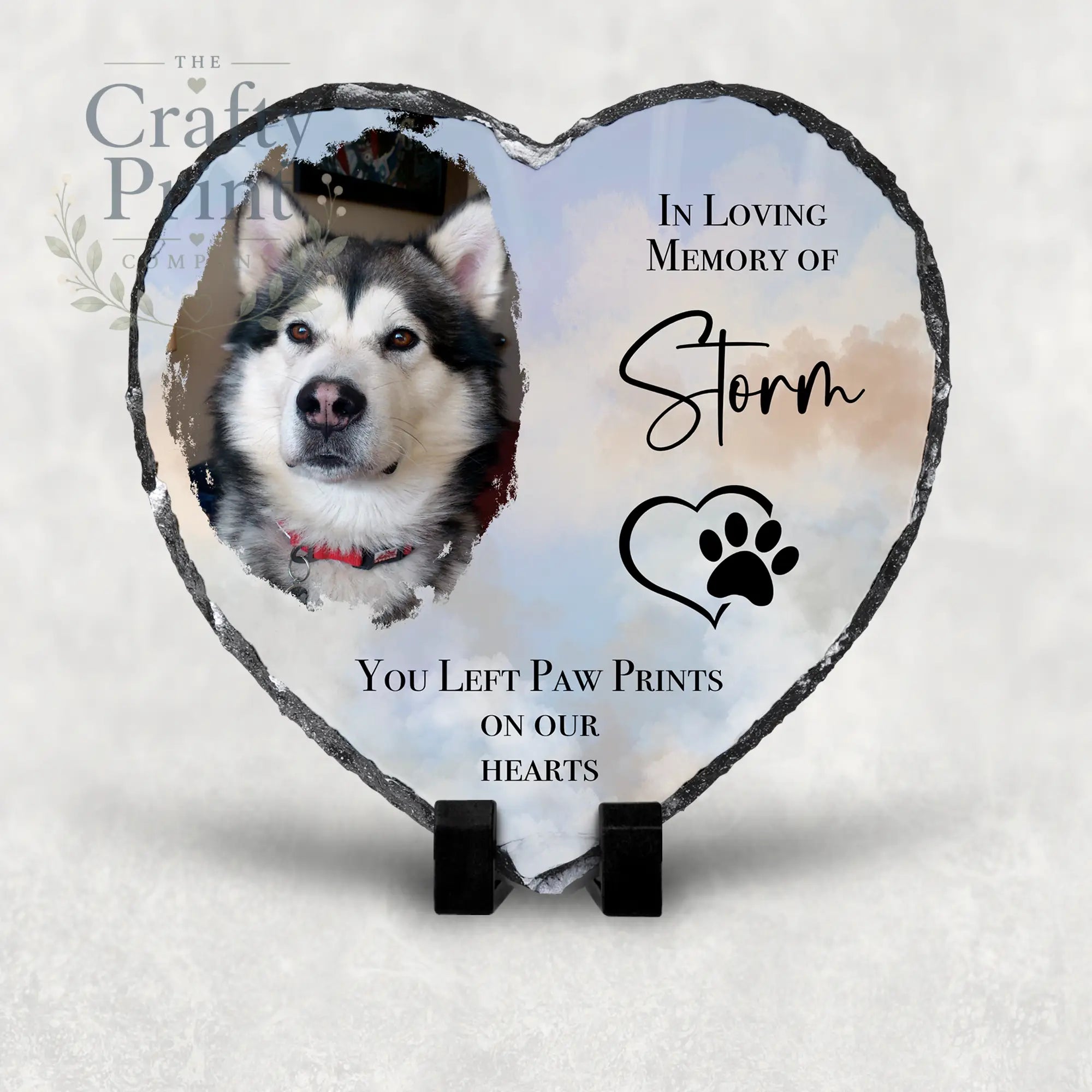 In loving memory Personalised Pet Heart Slate
