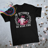 In October we wear Pink Ghost T-shirt - Black - Shirts &