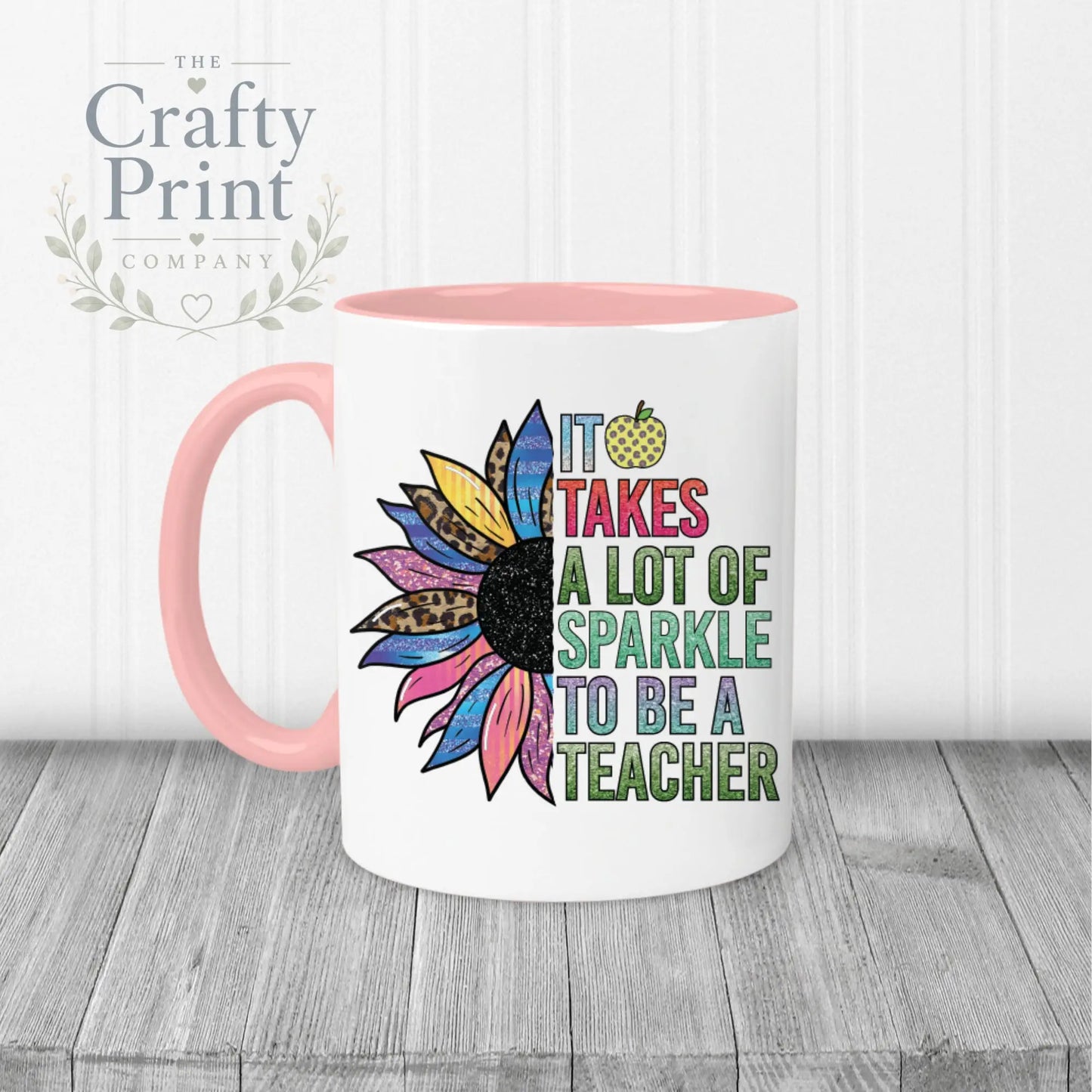 It takes a lot of sparkle to be teacher Mug - Pink Handle &