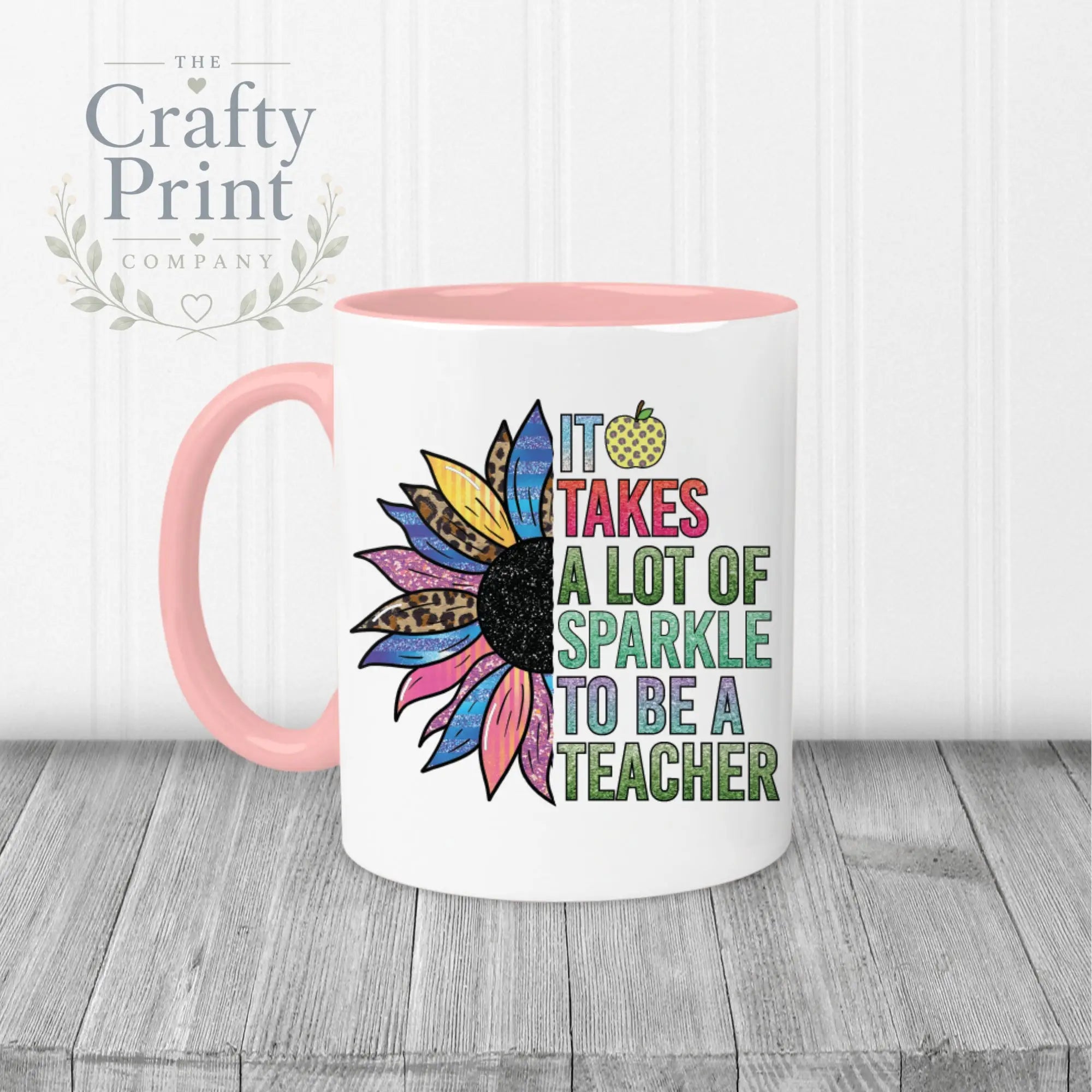 It takes a lot of sparkle to be teacher Mug - Pink Handle &