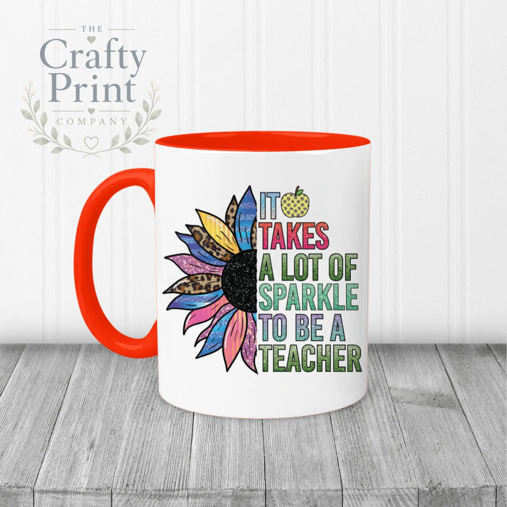 It takes a lot of sparkle to be teacher Mug - Red Handle &