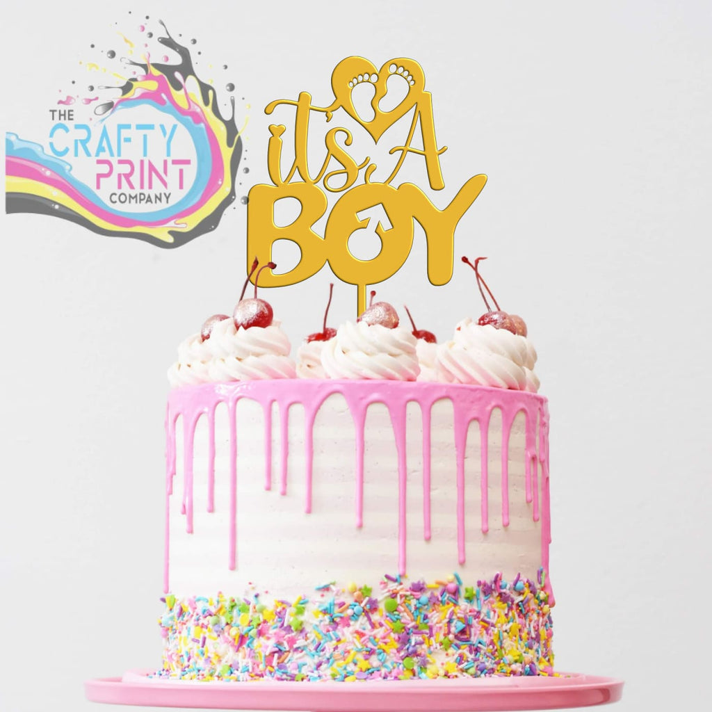 It’s a Boy Acrylic Cake Topper - Dark Yellow