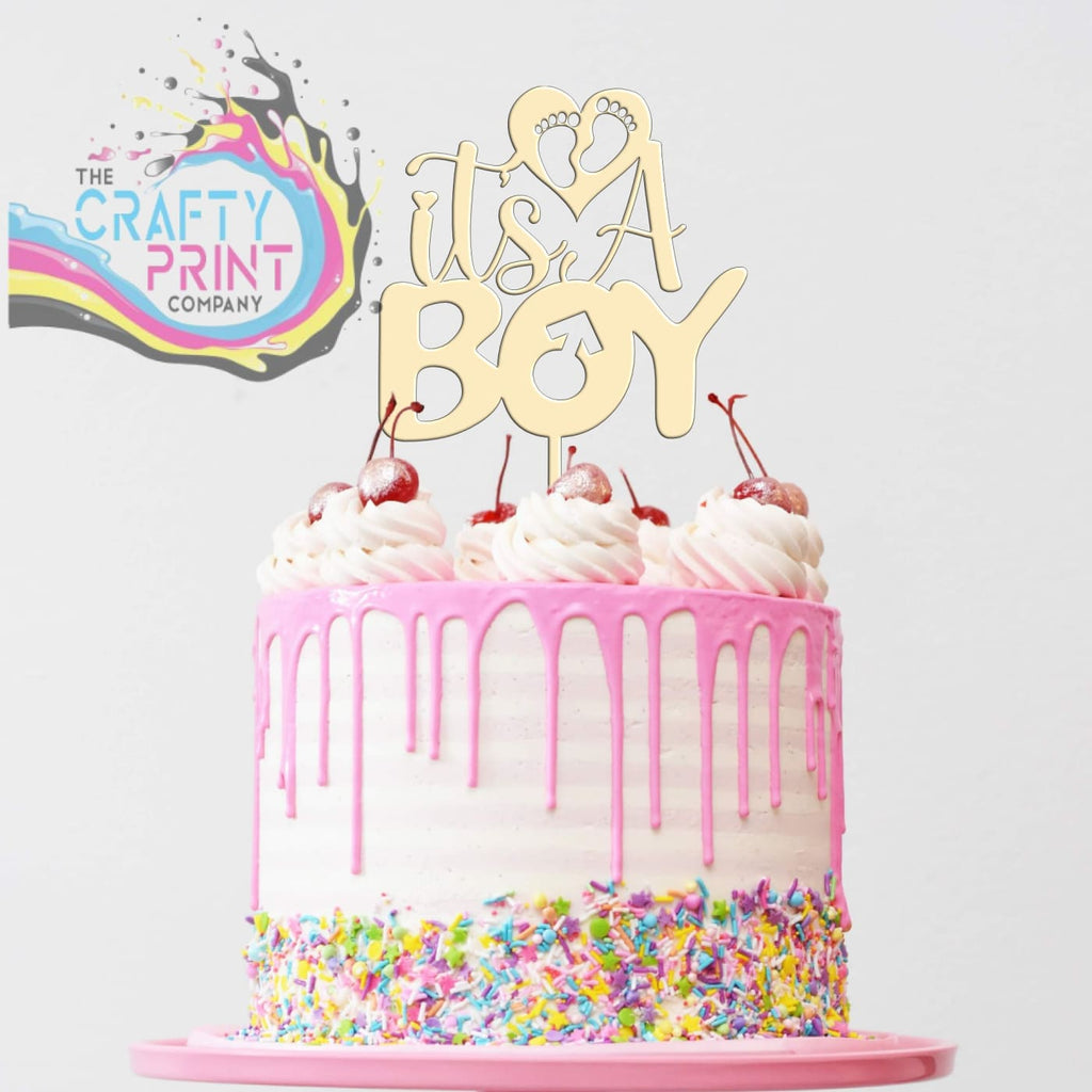 It’s a Boy Acrylic Cake Topper - Ivory