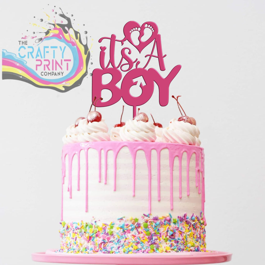 It’s a Boy Acrylic Cake Topper - Pink