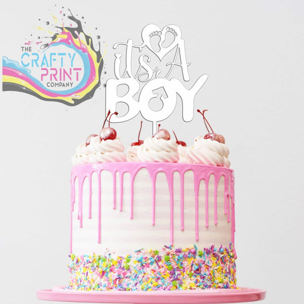 It’s a Boy Acrylic Cake Topper - White