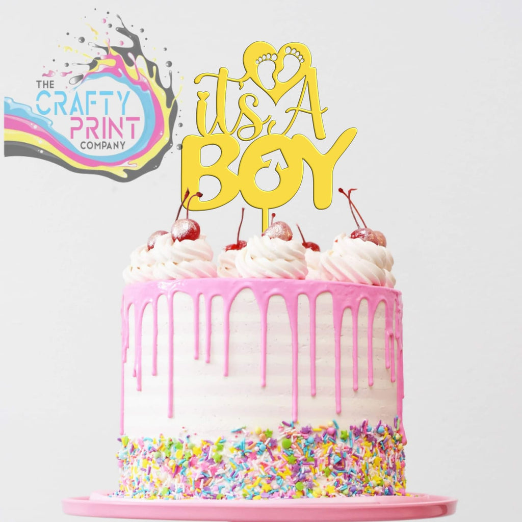 It’s a Boy Acrylic Cake Topper - Yellow