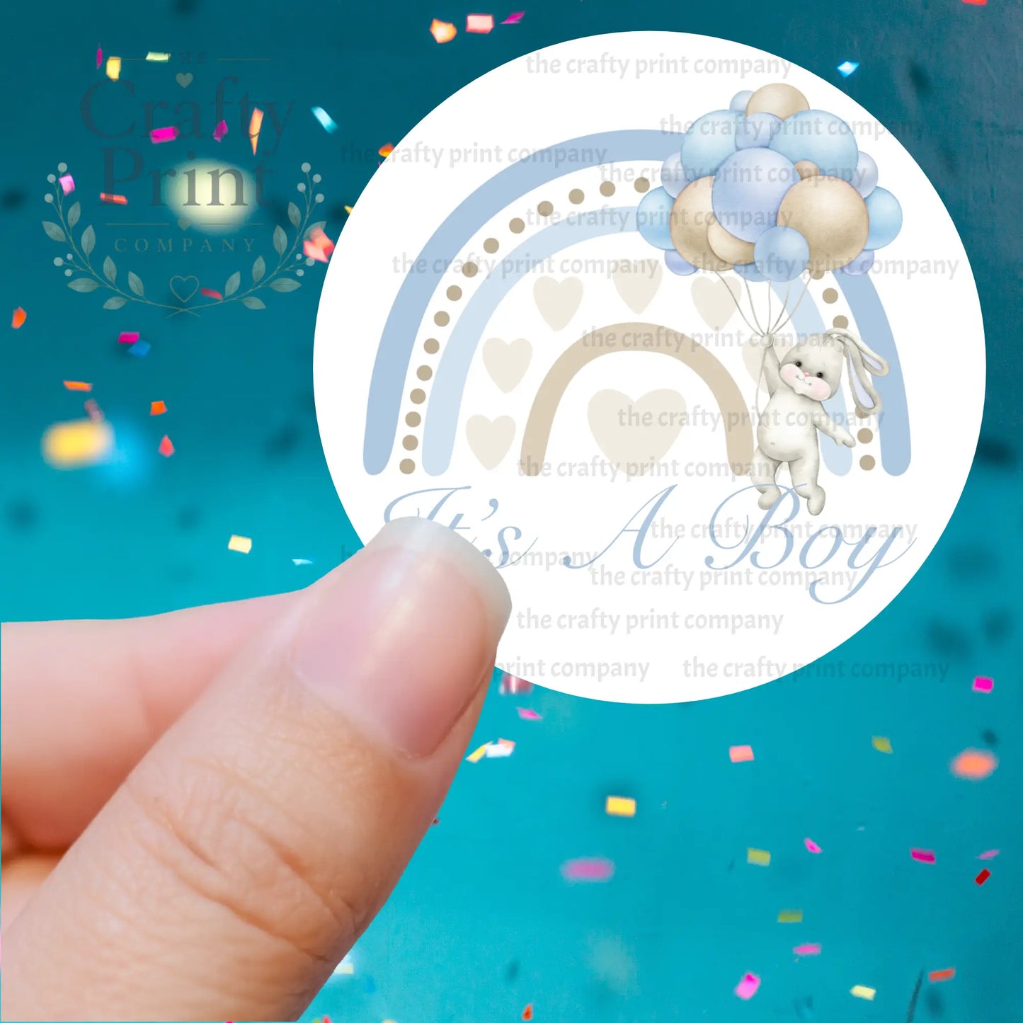 It’s A Boy Rainbow Printed Sticker - Decorative Stickers