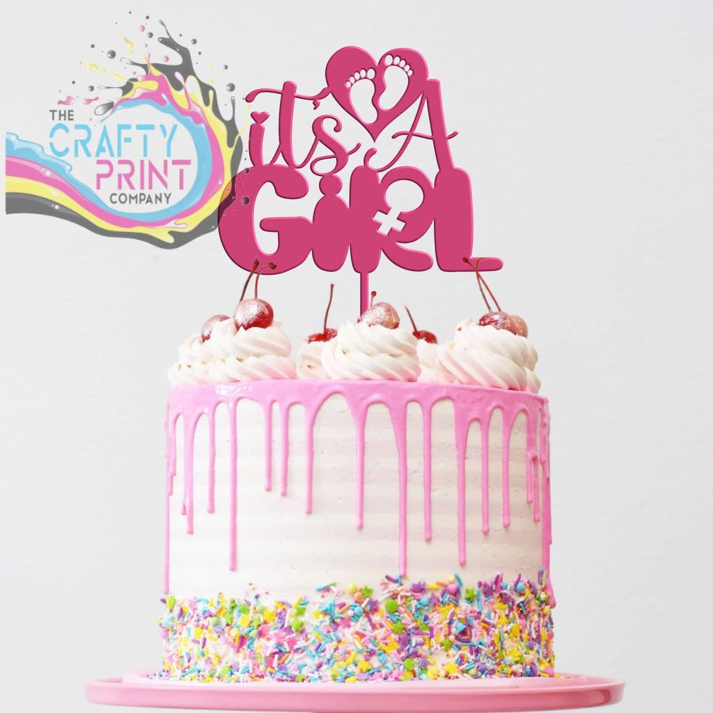 It’s a Girl Acrylic Cake Topper - Pink