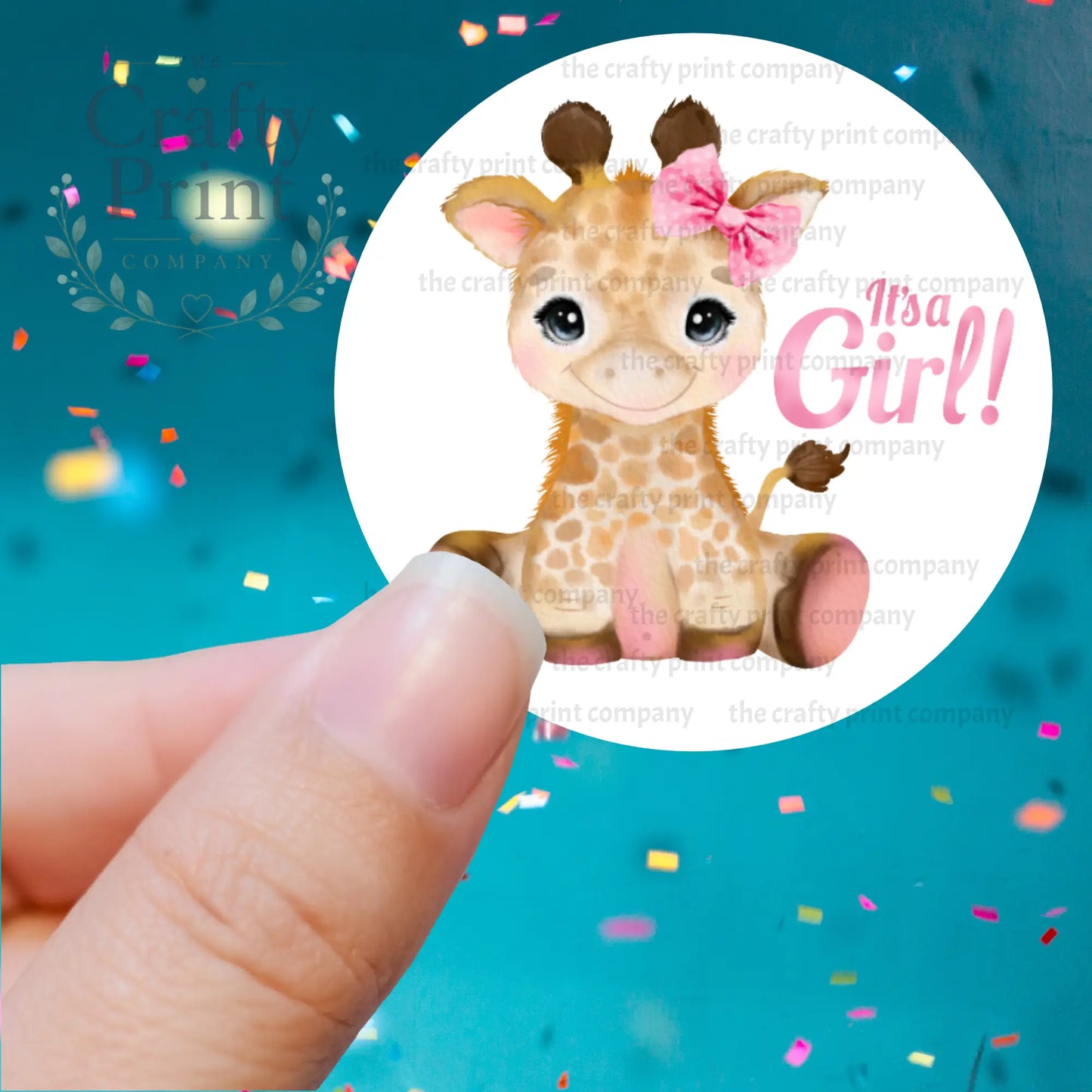It’s A Girl Giraffe Printed Sticker - Decorative Stickers